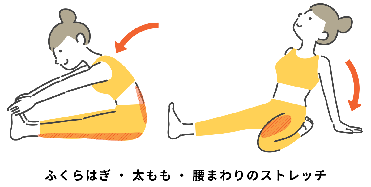 ふくらはぎ・太もも・腰まわりのストレッチ